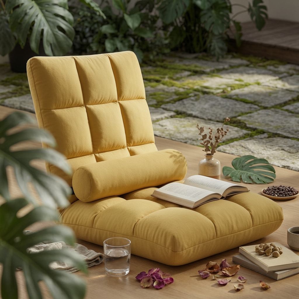 Furniture Chairs For Office - Padded Floor Lounge Chair Quilted Adjustable