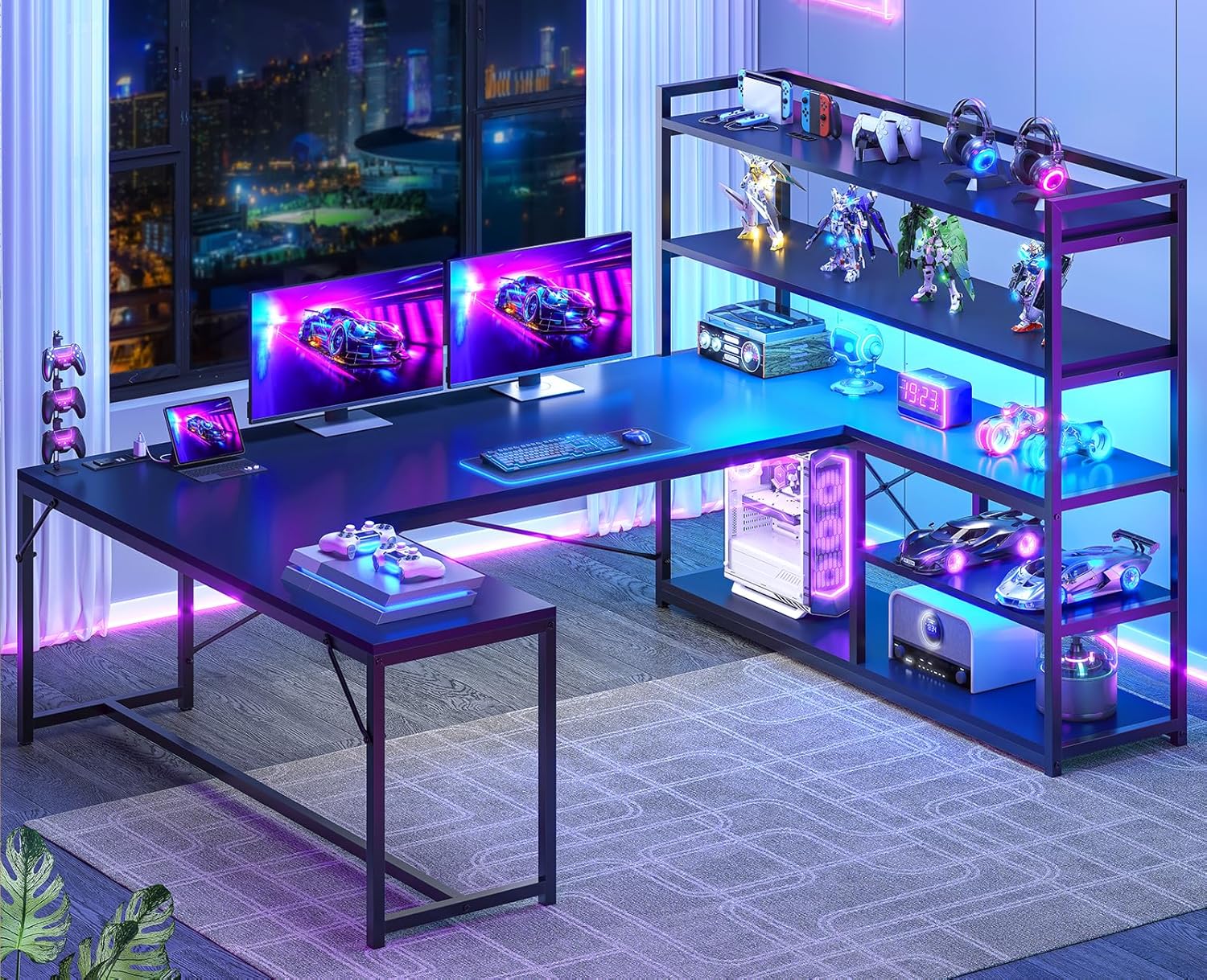 Office Furniture Outlet - L Shaped Gaming Desk, 63'' Reversible
