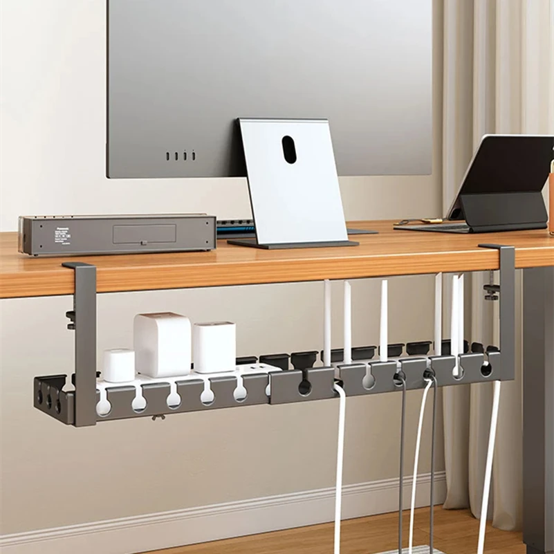 Cable Tray Under Desk - Under Table Storage Rack No Punching