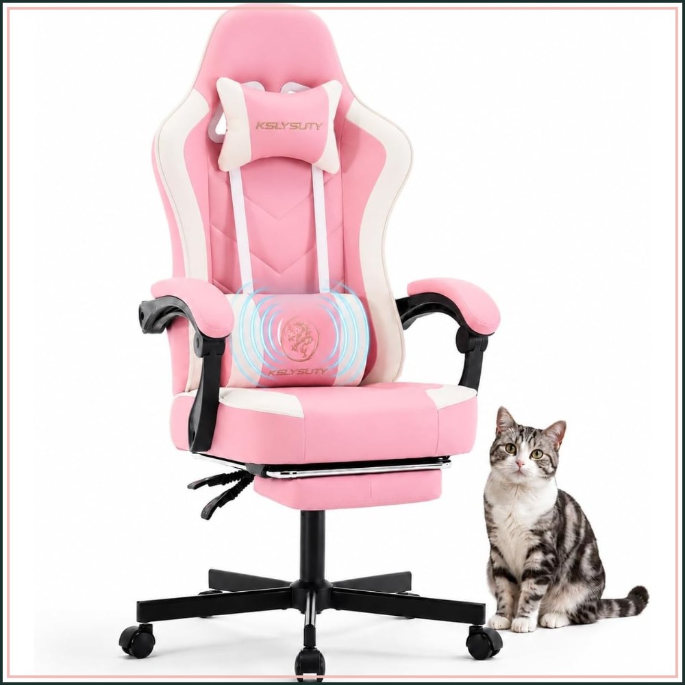 Office Footrest Cushion - Ergonomic High Back Gaming Chair with