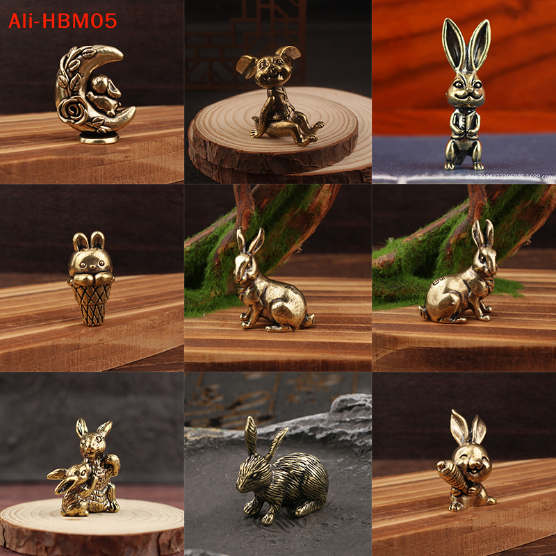 Cubicle Shelf Organizer - (HB05)Vintage-Style Rabbit Brass Statue Rabbit Figurine