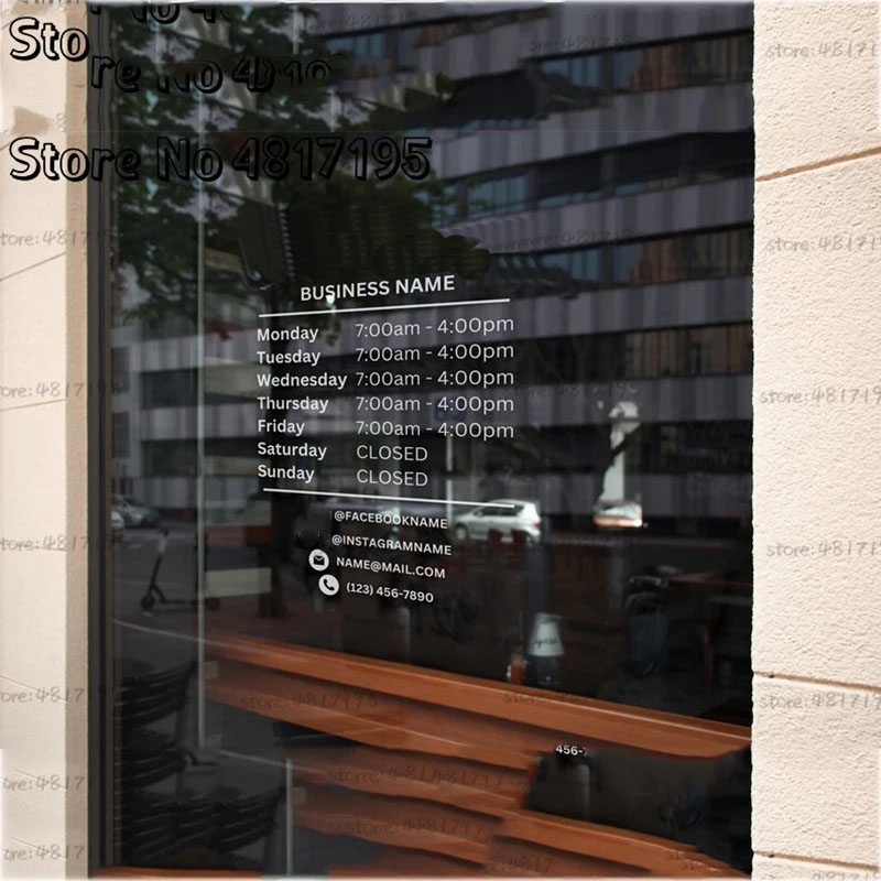 Office Furniture Outlet - Opening Hours With Custom Business Logo