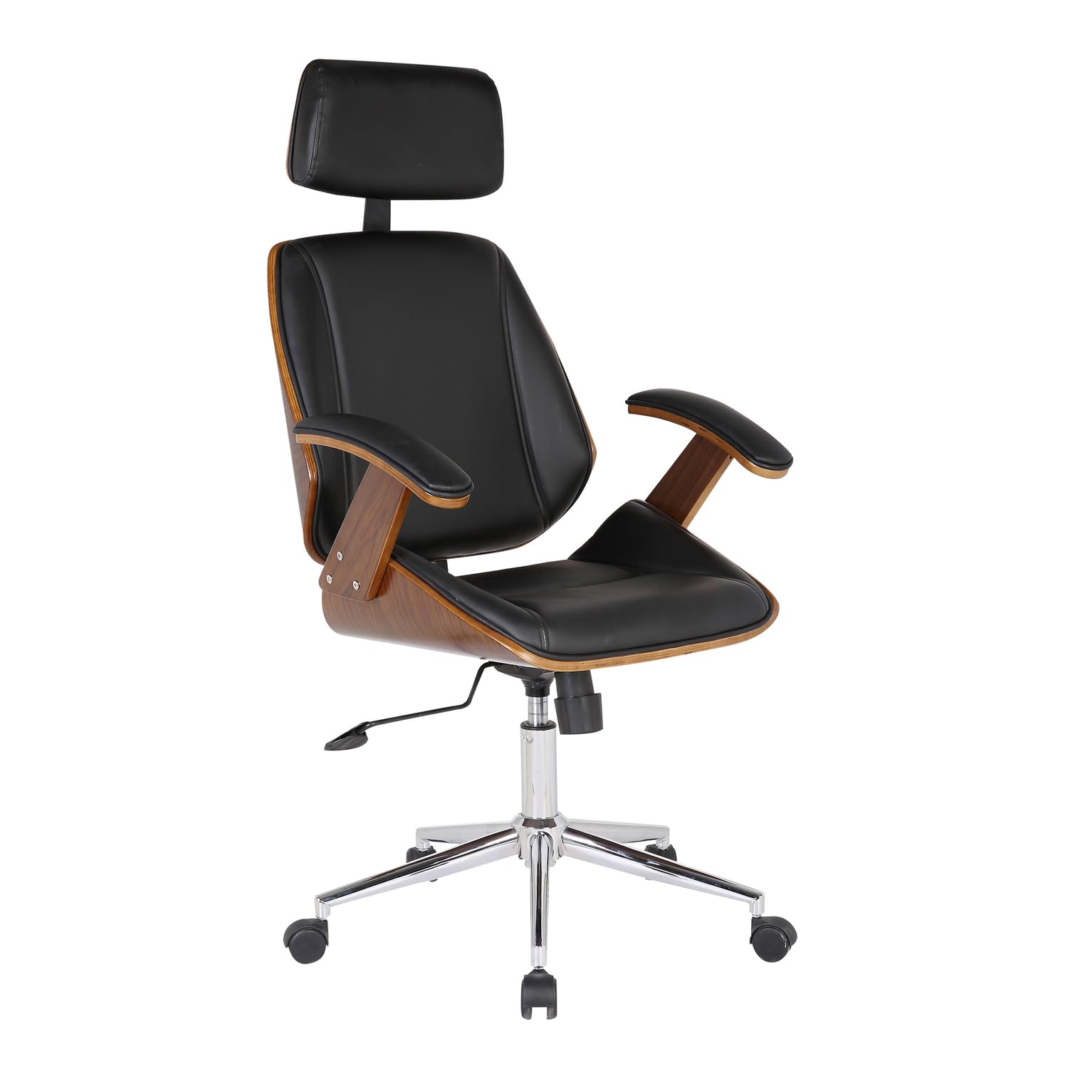 Furniture Chairs For Office - Mid-Century Modern Office Chair Black Faux
