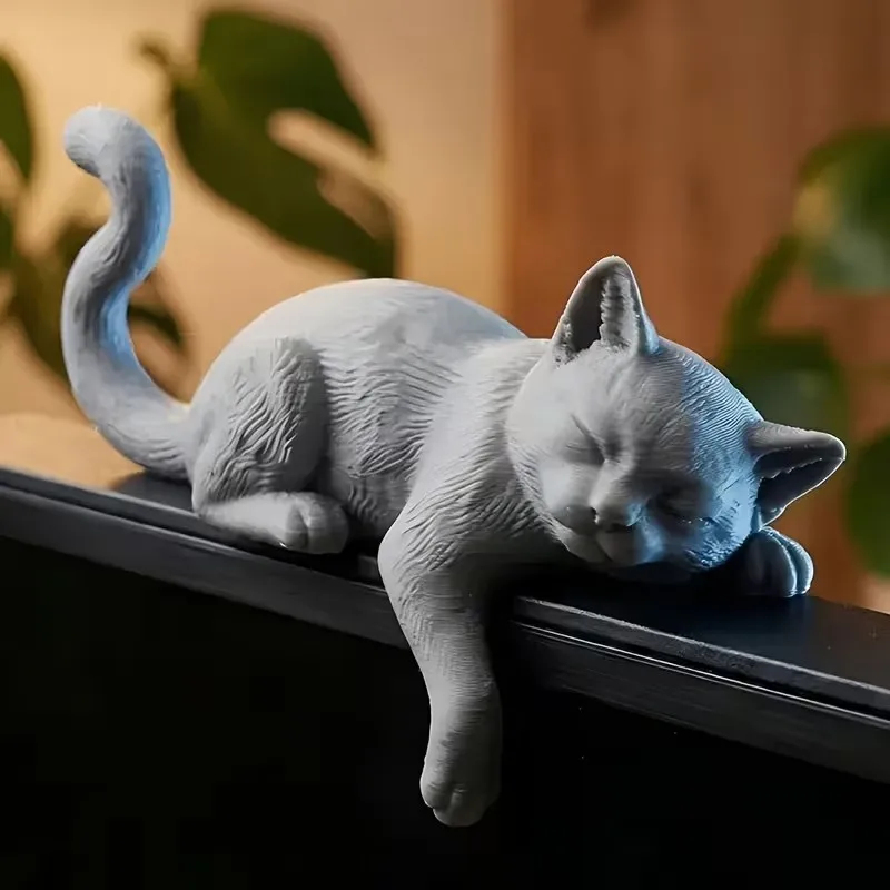 Cubicle Shelf Organizer - 3D Printed Lazy Cat Monitor Topper