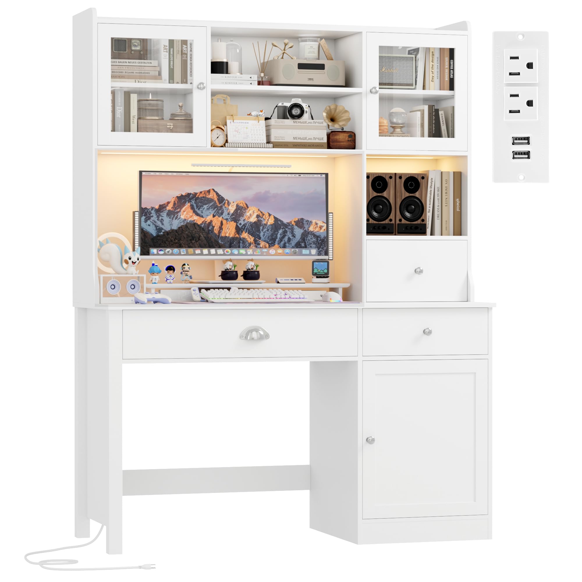 Office Furniture Outlet - 65 Inch White Computer Desk With