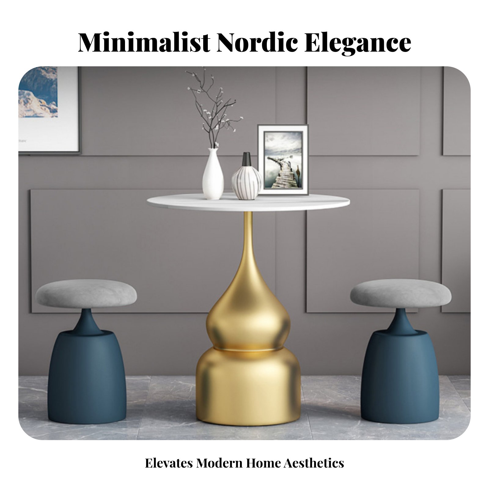 Furniture Chairs For Office - Round Upholstered Pouf Light Luxury Vanity