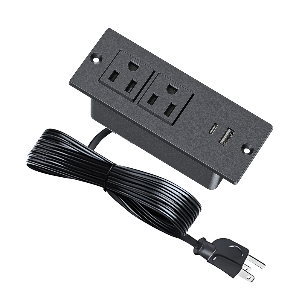 Office Furniture Outlet - Recessed Power Strip, Desk Small Outlet