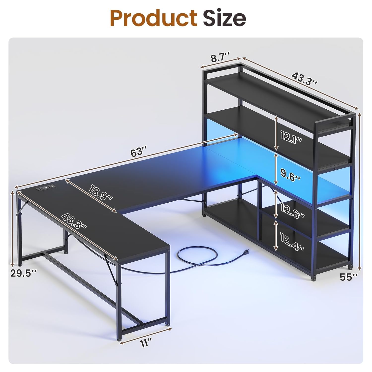 L Shaped Gaming Desk, 63'' Rev - đánh giá và giá Office Furniture Outlet