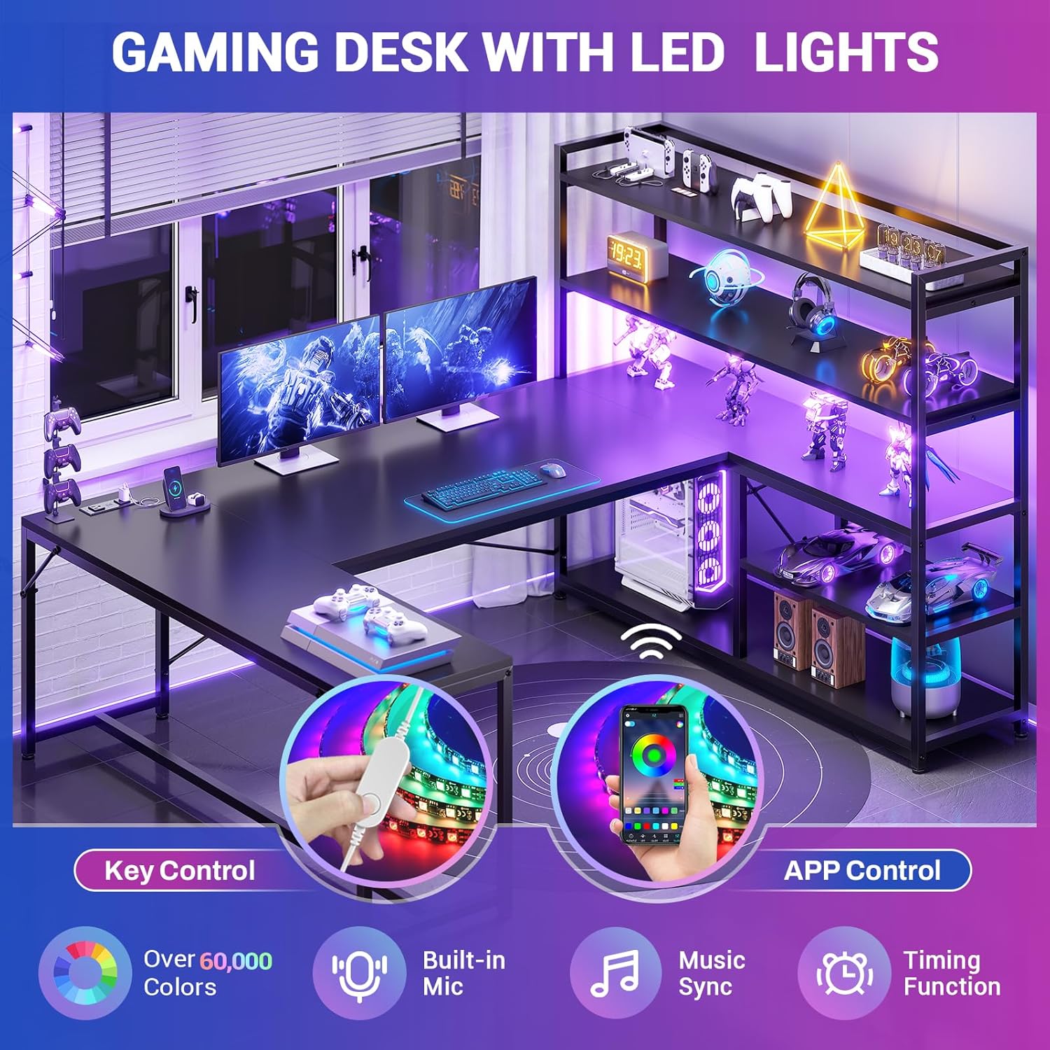 L Shaped Gaming Desk, 63'' Rev - đánh giá và giá Office Furniture Outlet