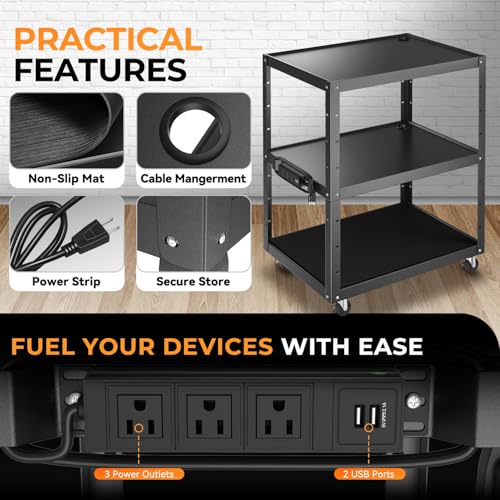 Adjustable Rolling AV Cart Wit - đánh giá và giá Office Furniture Outlet