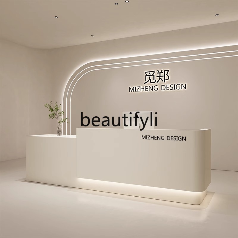 Cream Style Curved Cashier Cou - đánh giá và giá Reception Desk Counter