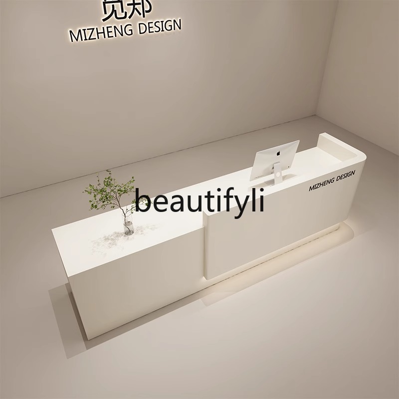 Cream Style Curved Cashier Cou - đánh giá và giá Reception Desk Counter
