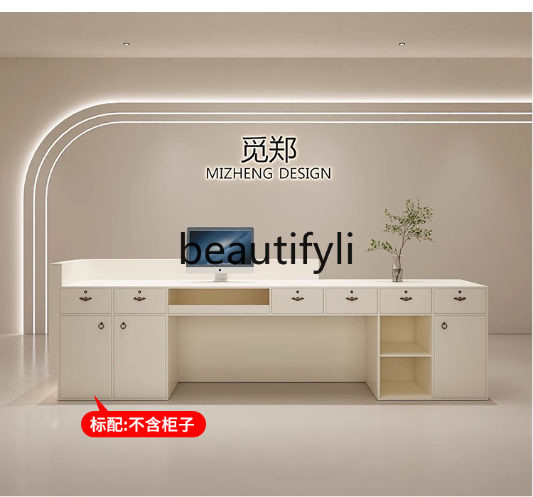 Cream Style Curved Cashier Cou - đánh giá và giá Reception Desk Counter