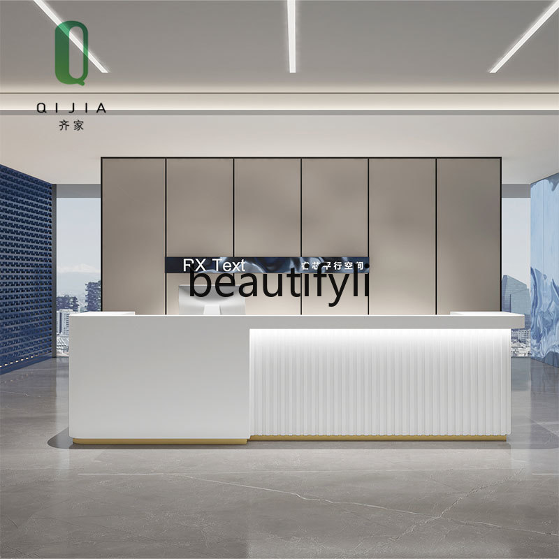 Modern Minimalist Company Fron - đánh giá và giá Reception Desk Counter