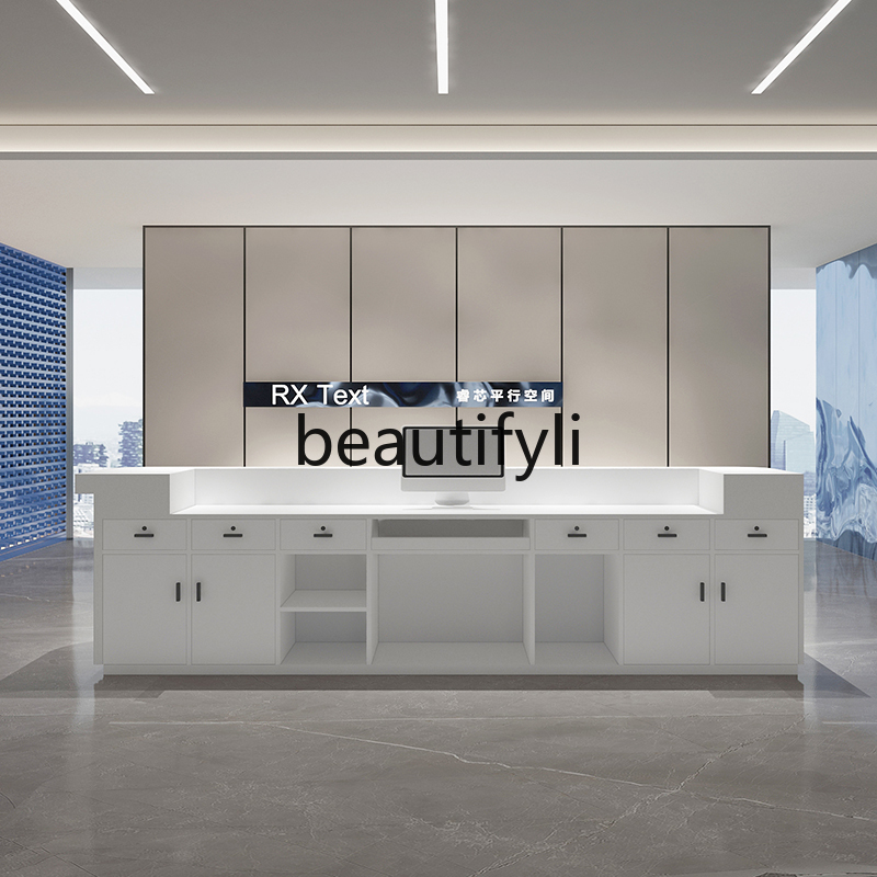 Modern Minimalist Company Fron - đánh giá và giá Reception Desk Counter