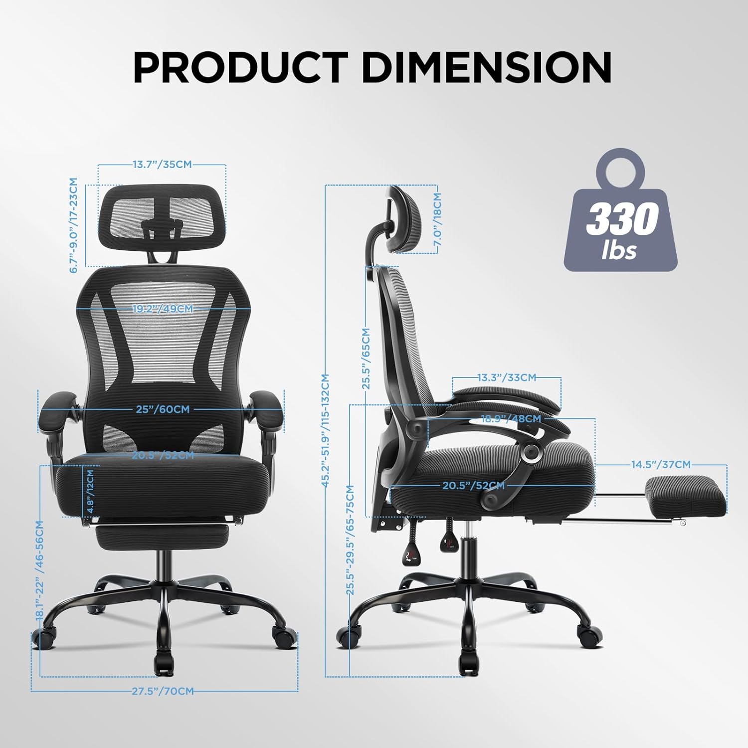 Ergonomic High Back Reclining  - đánh giá và giá Office Footrest Cushion