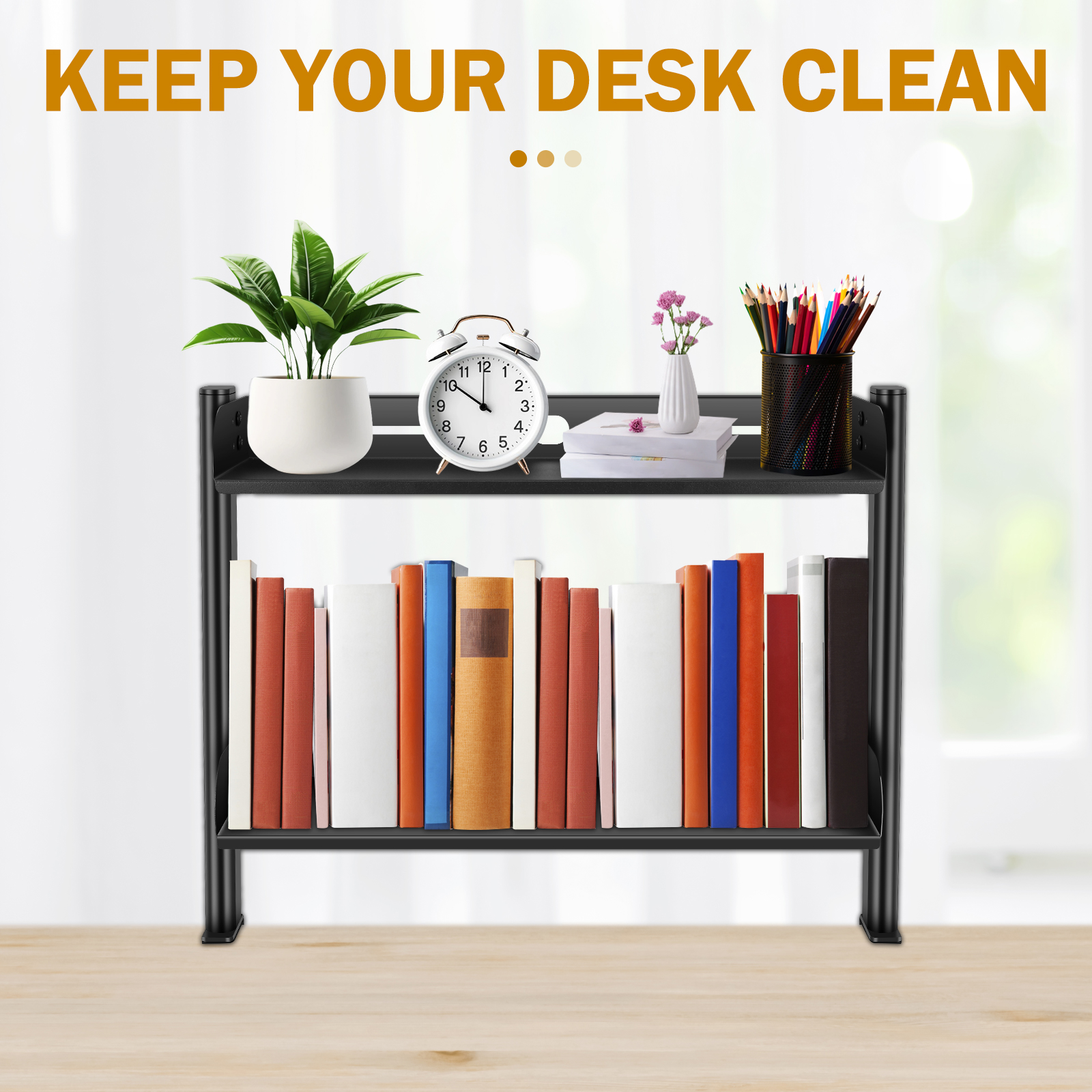 2 Tiers Clamp-on Desk Shelf No - đánh giá và giá Cubicle Shelf Organizer