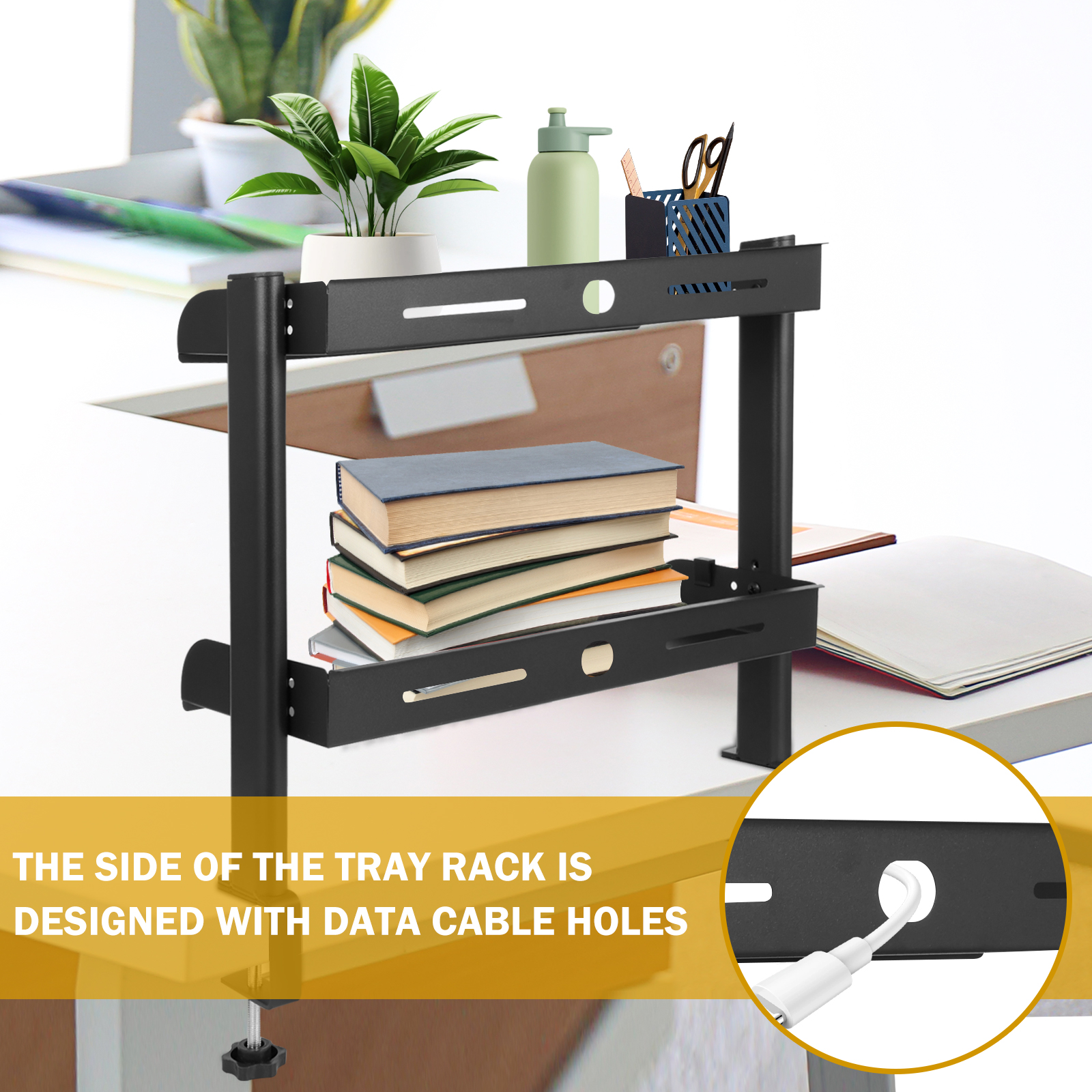 2 Tiers Clamp-on Desk Shelf No - đánh giá và giá Cubicle Shelf Organizer