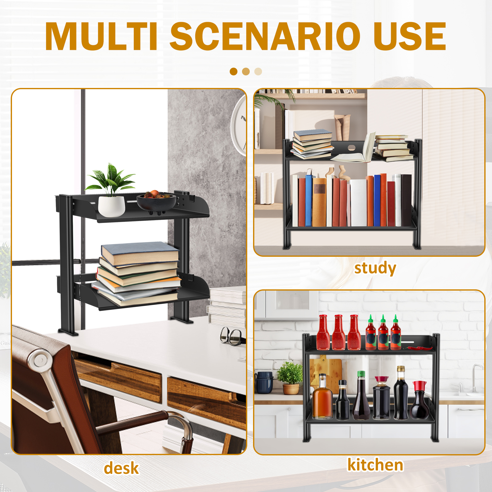 2 Tiers Clamp-on Desk Shelf No - đánh giá và giá Cubicle Shelf Organizer