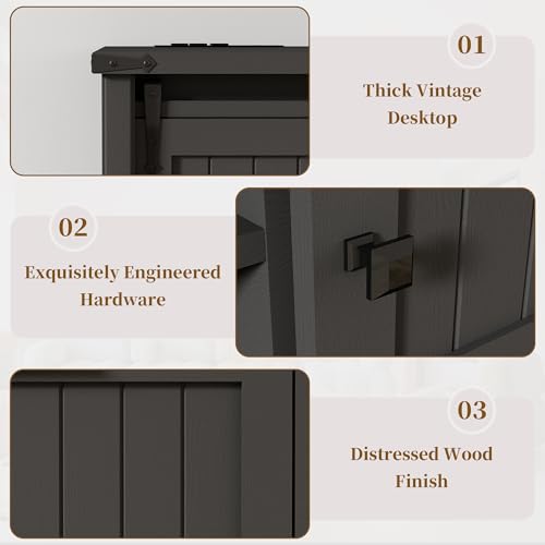 Black 2-Drawer Farmhouse File  - đánh giá và giá Office Furniture Outlet