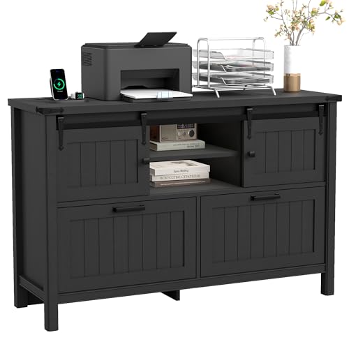 Black 2-Drawer Farmhouse File  - đánh giá và giá Office Furniture Outlet