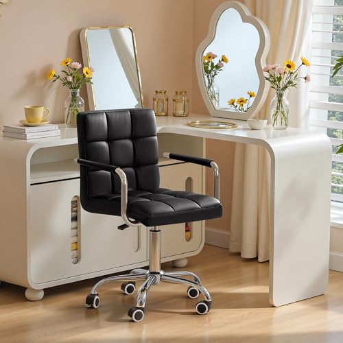 Black PU Leather Swivel Office - đánh giá và giá Office Furniture Desk