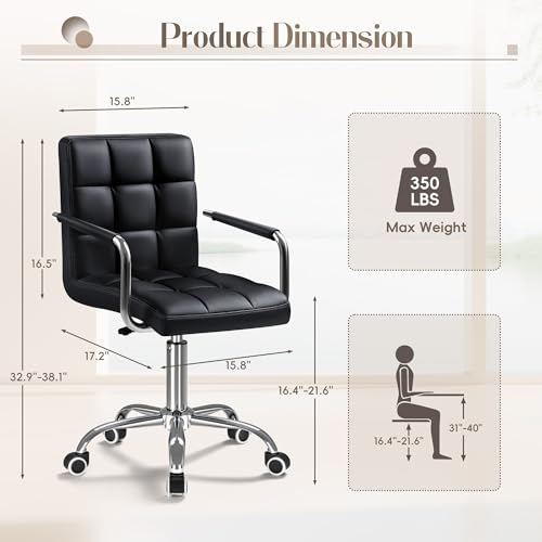 Black PU Leather Swivel Office - đánh giá và giá Office Furniture Desk