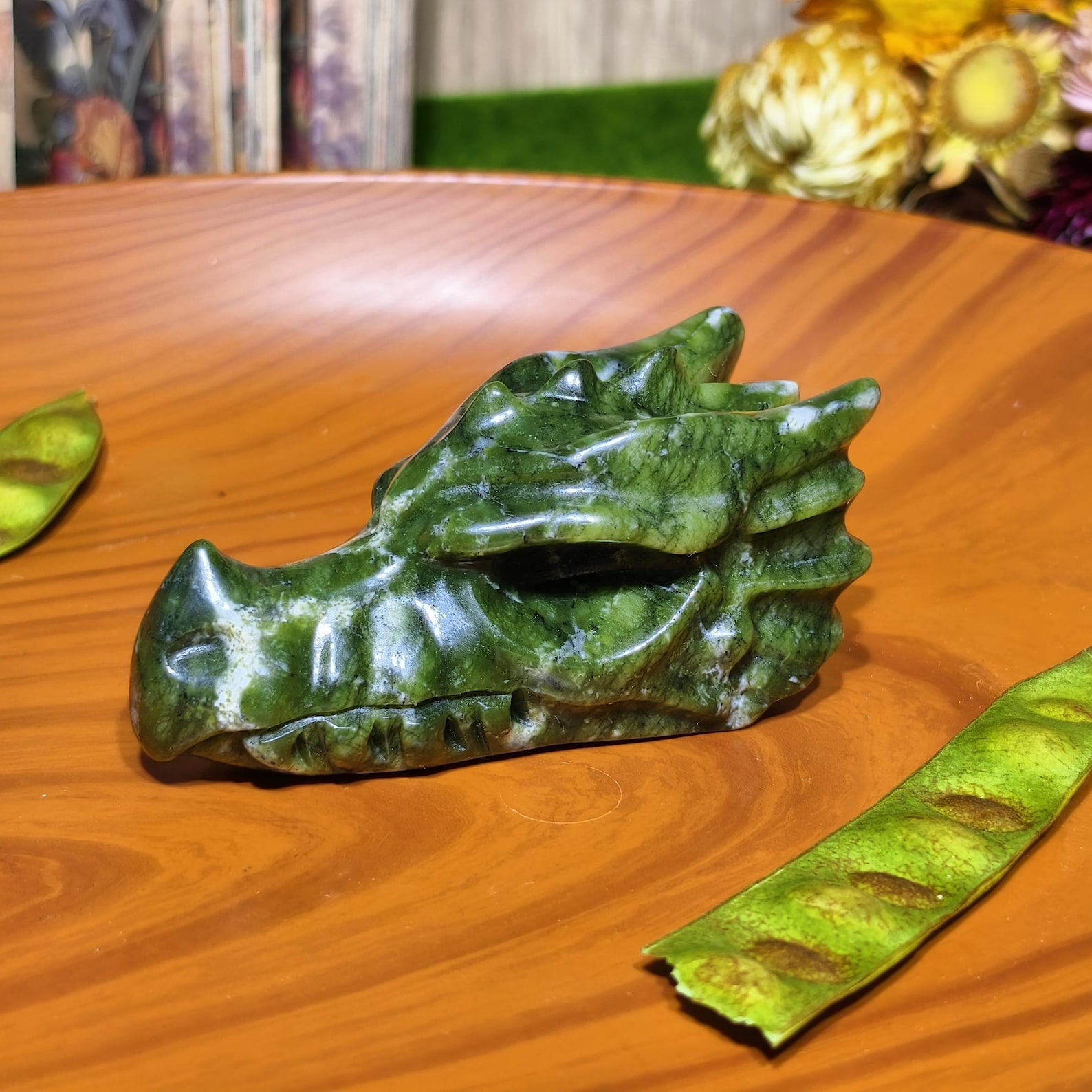 1pc Handcrafted Green Jade Dra - đánh giá và giá Office Furniture In China