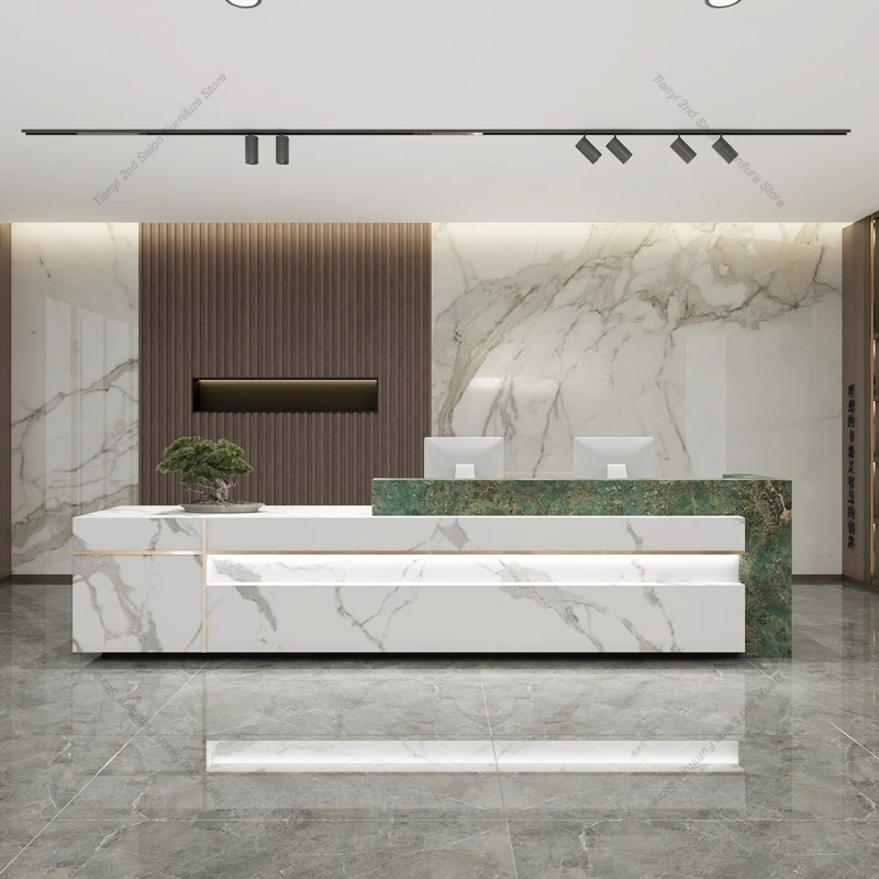 Nordic Luxury Marble Reception - đánh giá và giá Office Furniture High End