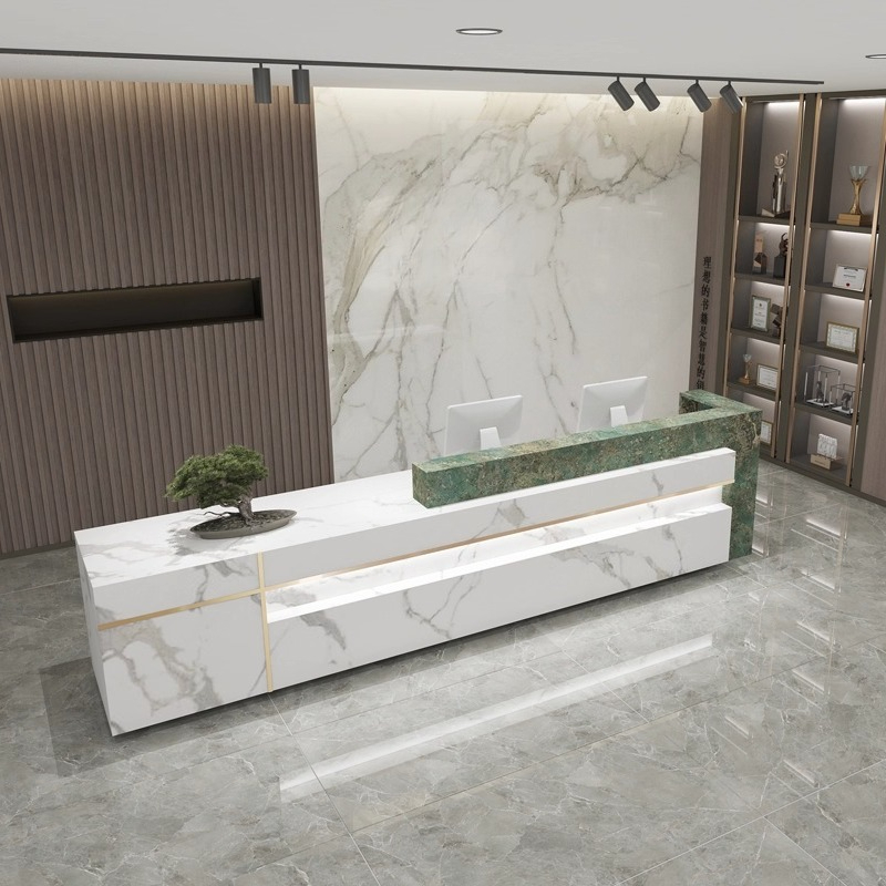 Nordic Luxury Marble Reception - đánh giá và giá Office Furniture High End