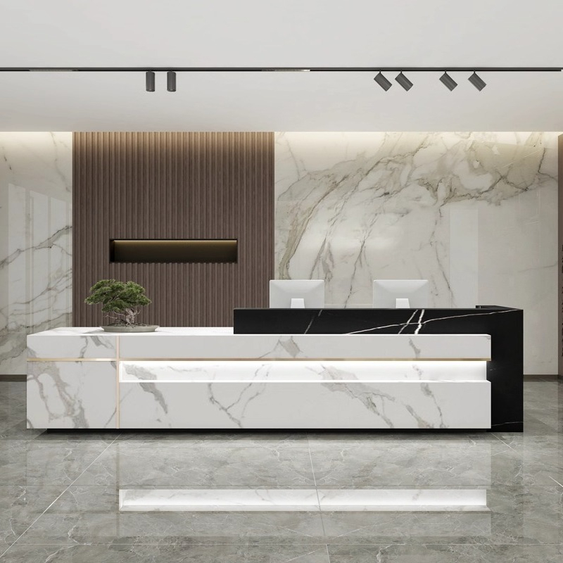 Nordic Luxury Marble Reception - đánh giá và giá Office Furniture High End