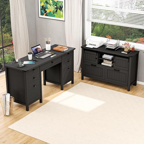 Black Vintage-Style 2-Drawer L - đánh giá và giá Office Furniture Outlet