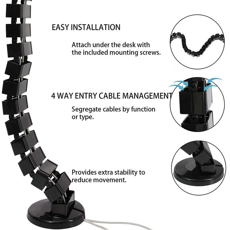Wire Spine Cable Sleeve Under  - đánh giá và giá Cable Tray Under Desk