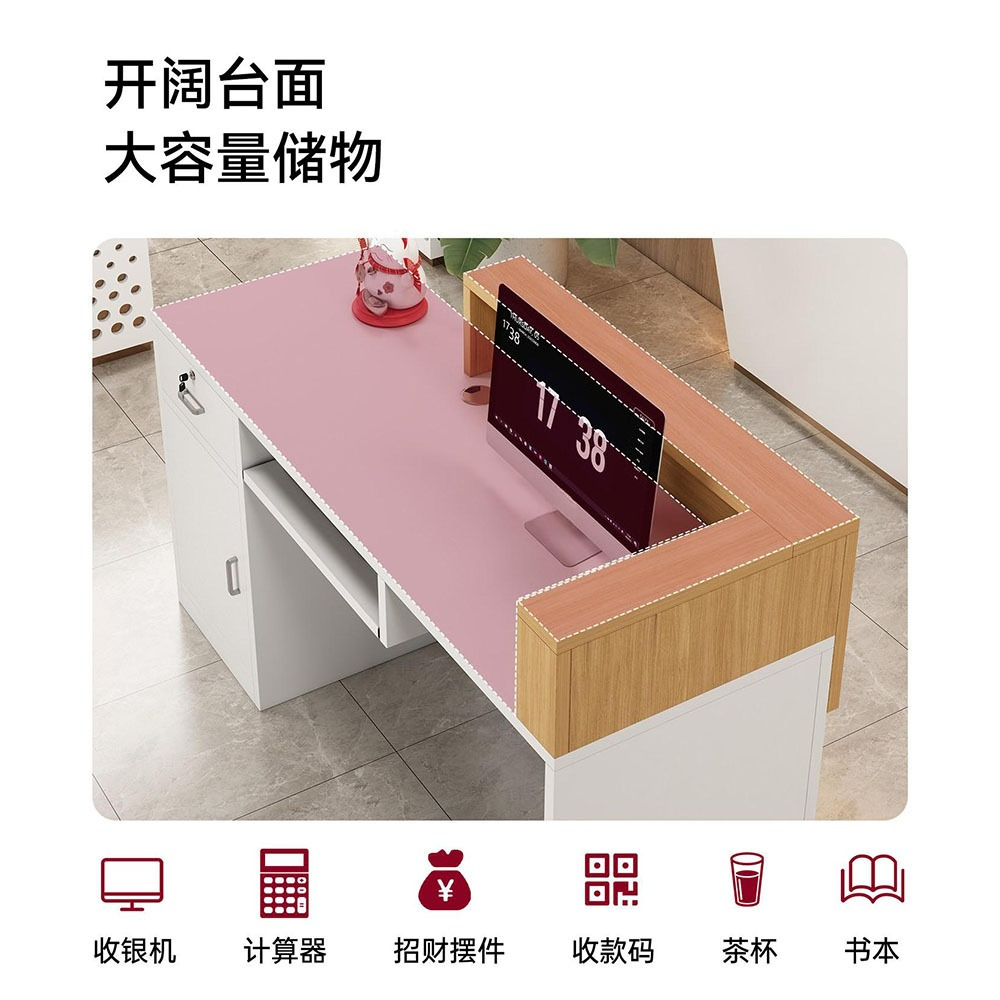 Small checkout page with corne - đánh giá và giá Reception Desk Counter