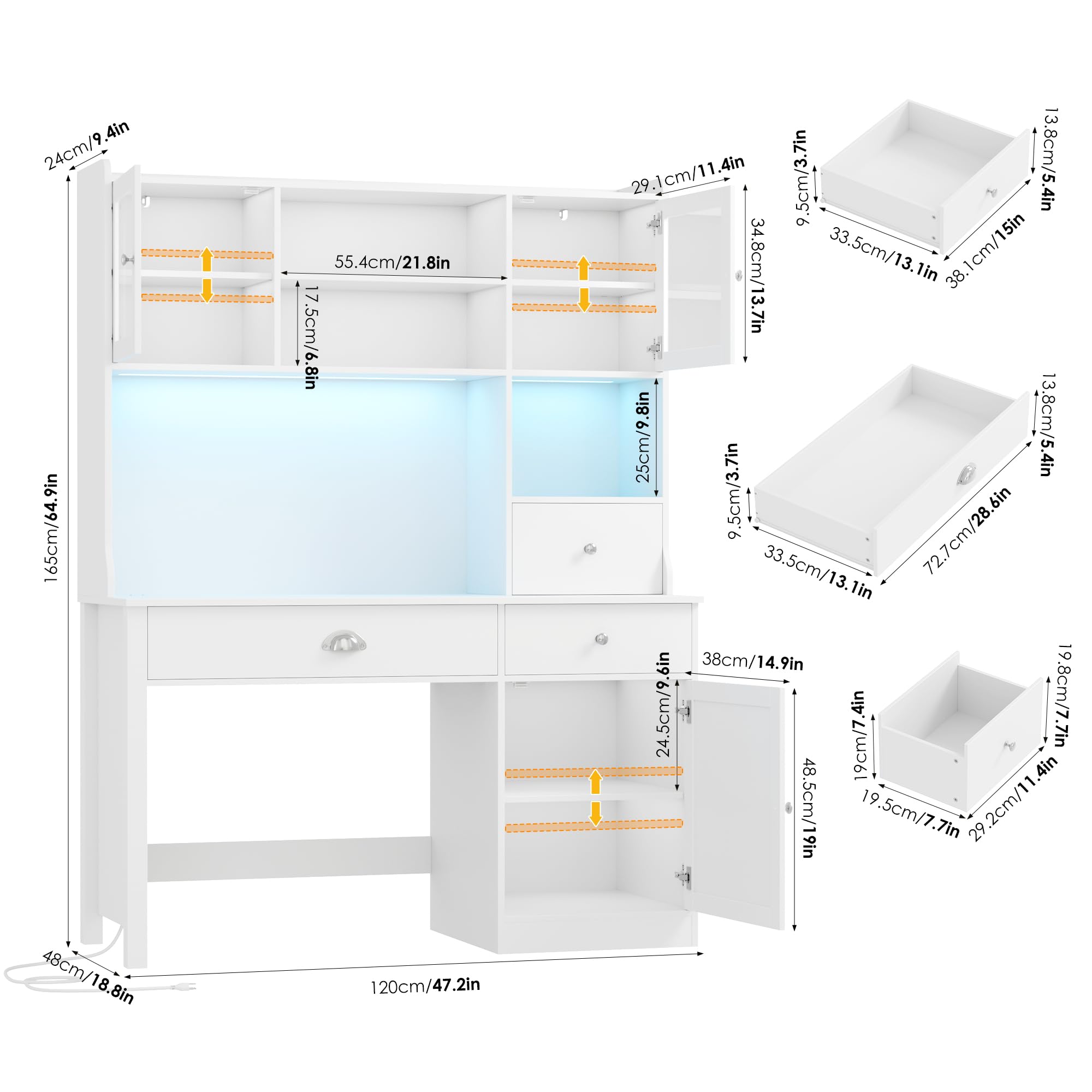 65 Inch White Computer Desk Wi - đánh giá và giá Office Furniture Outlet