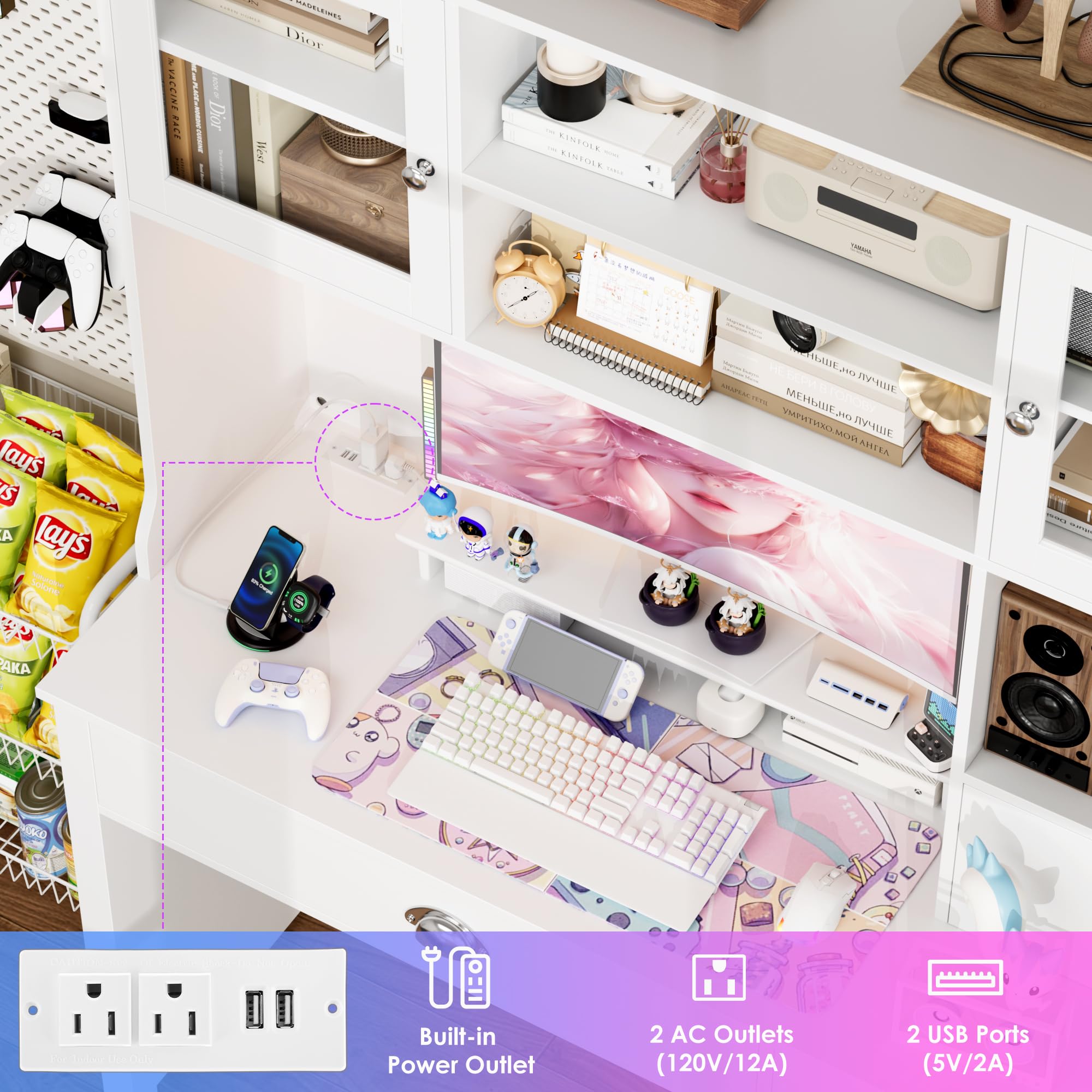 65 Inch White Computer Desk Wi - đánh giá và giá Office Furniture Outlet