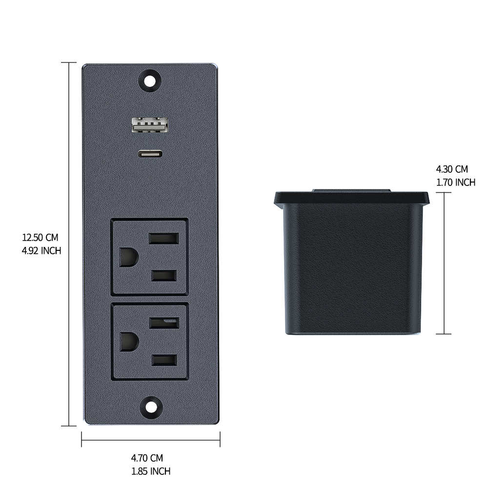 Recessed Power Strip, Desk Sma - đánh giá và giá Office Furniture Outlet