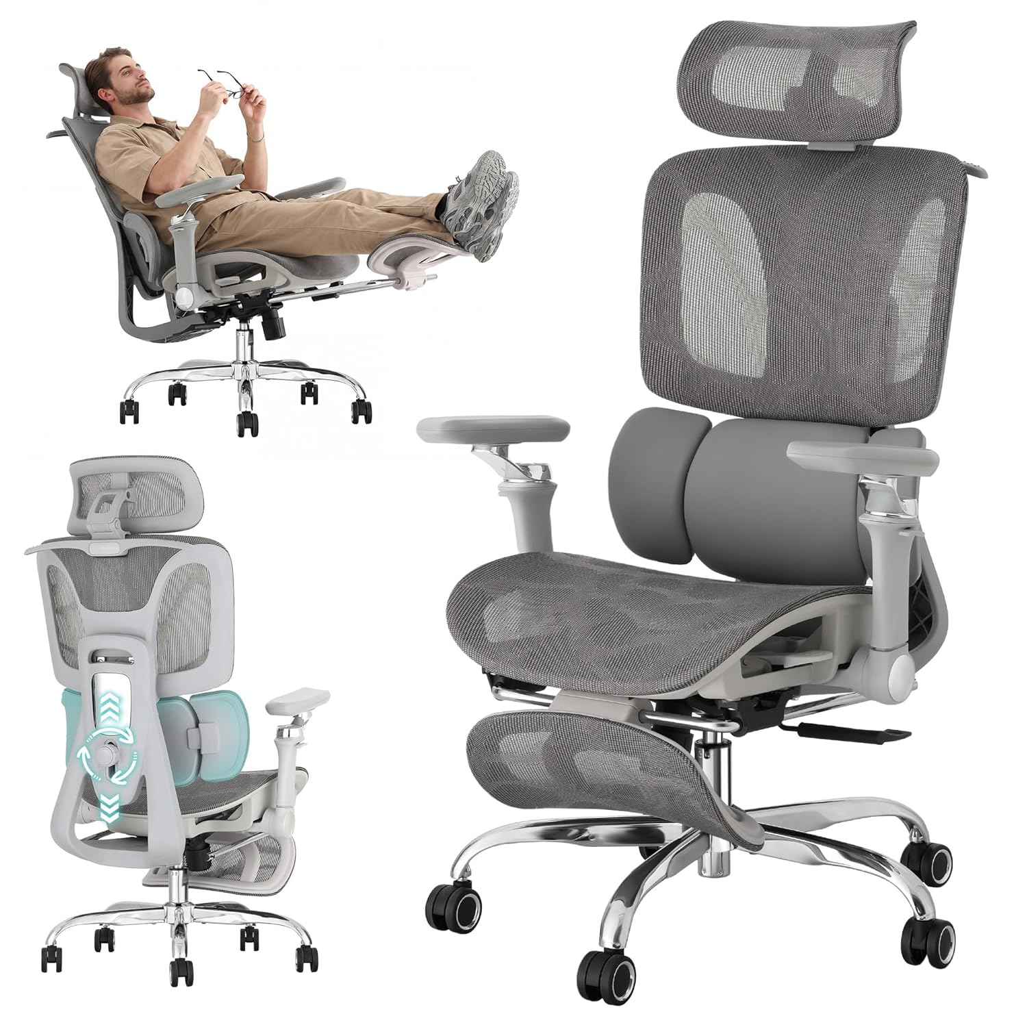 Ergonomic Mesh Chair 3-Zone Lu - đánh giá và giá Office Furniture Zone
