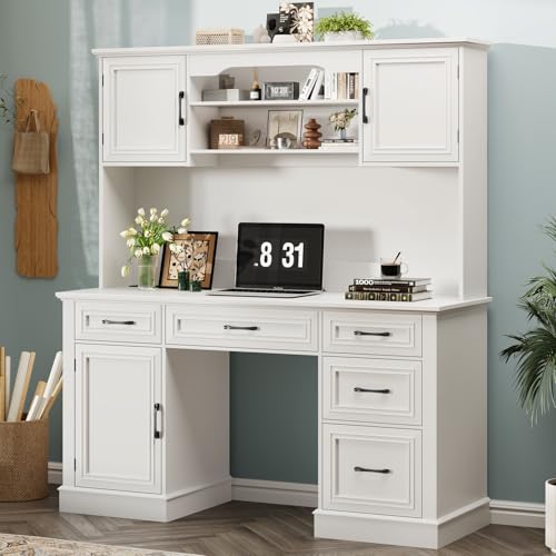 Cream White Farmhouse Office D - đánh giá và giá Office Furniture Outlet