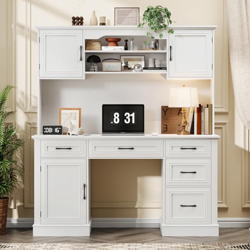 Cream White Farmhouse Office D - đánh giá và giá Office Furniture Outlet
