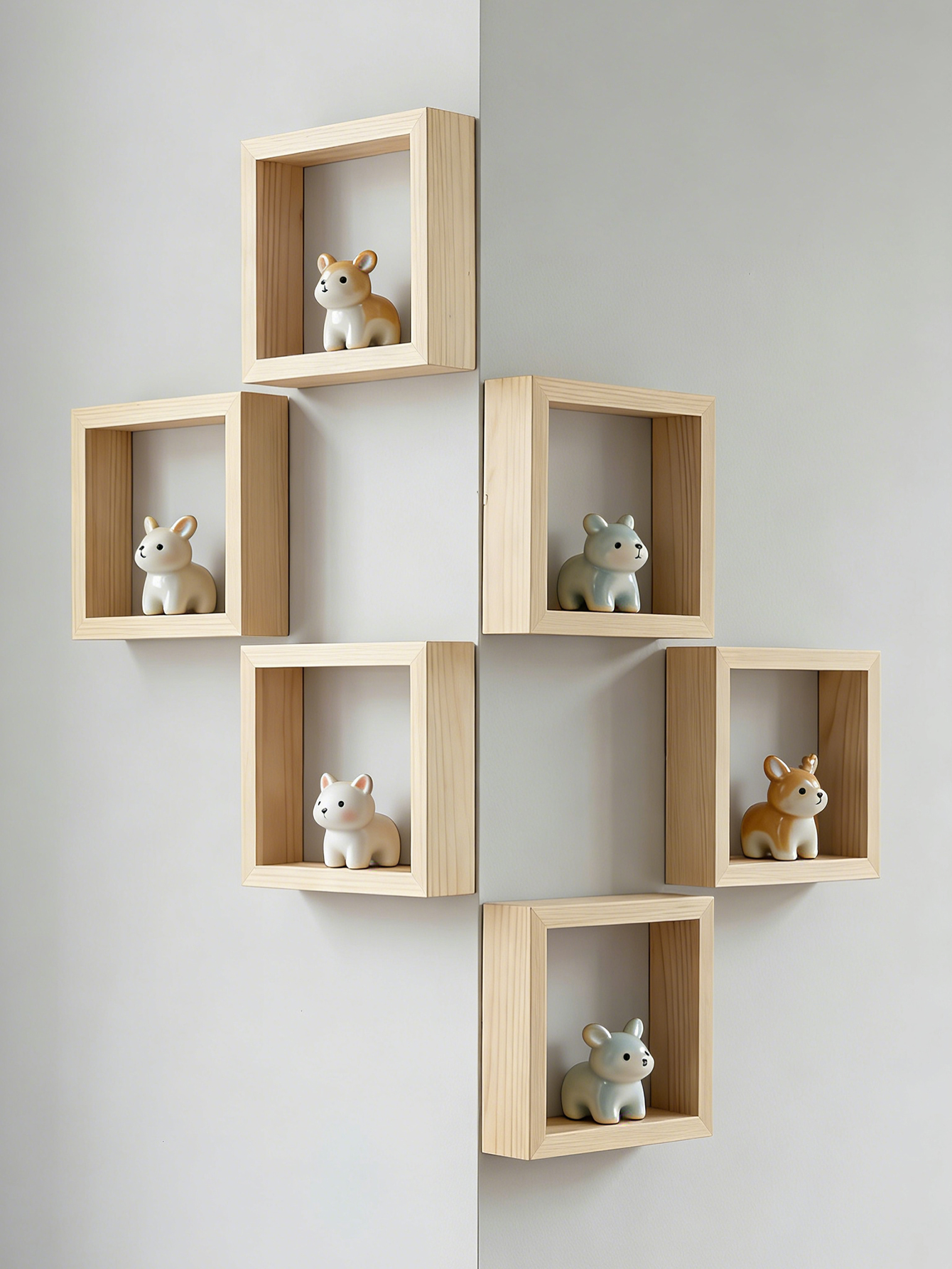Wooden Cube Wall Shelves Mini  - đánh giá và giá Cubicle Shelf Organizer