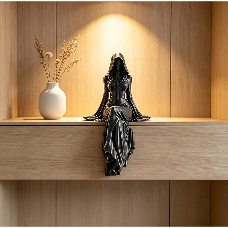 Lady Reaper Sitting Statue 3d  - đánh giá và giá Cubicle Shelf Organizer