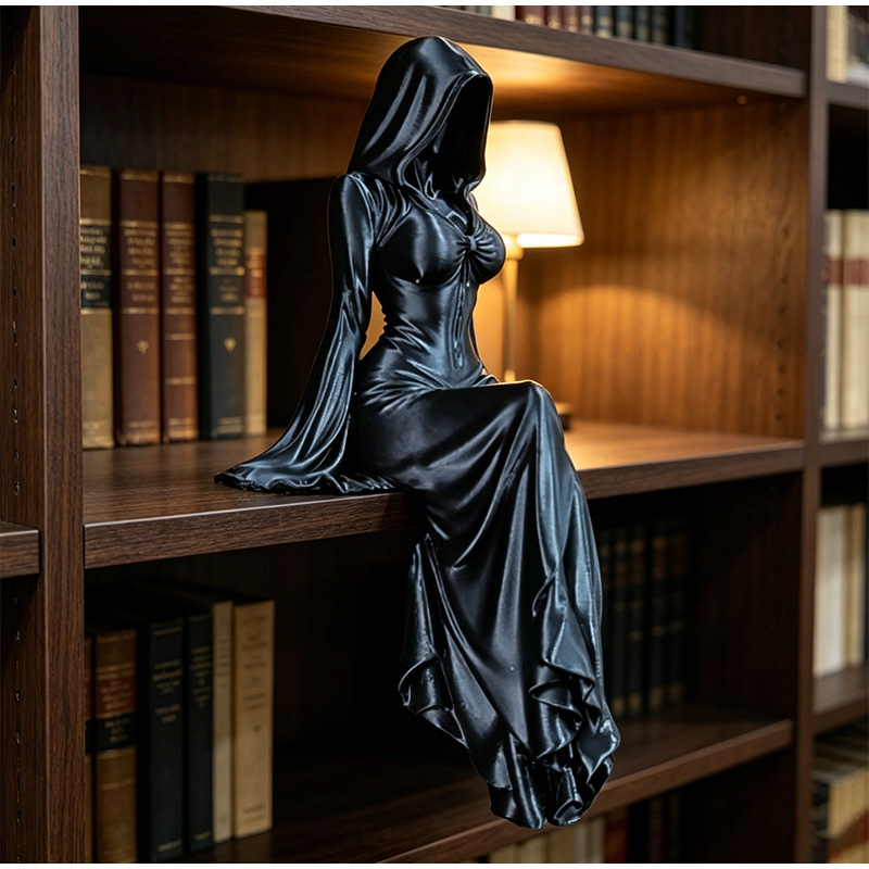 Lady Reaper Sitting Statue 3d  - đánh giá và giá Cubicle Shelf Organizer