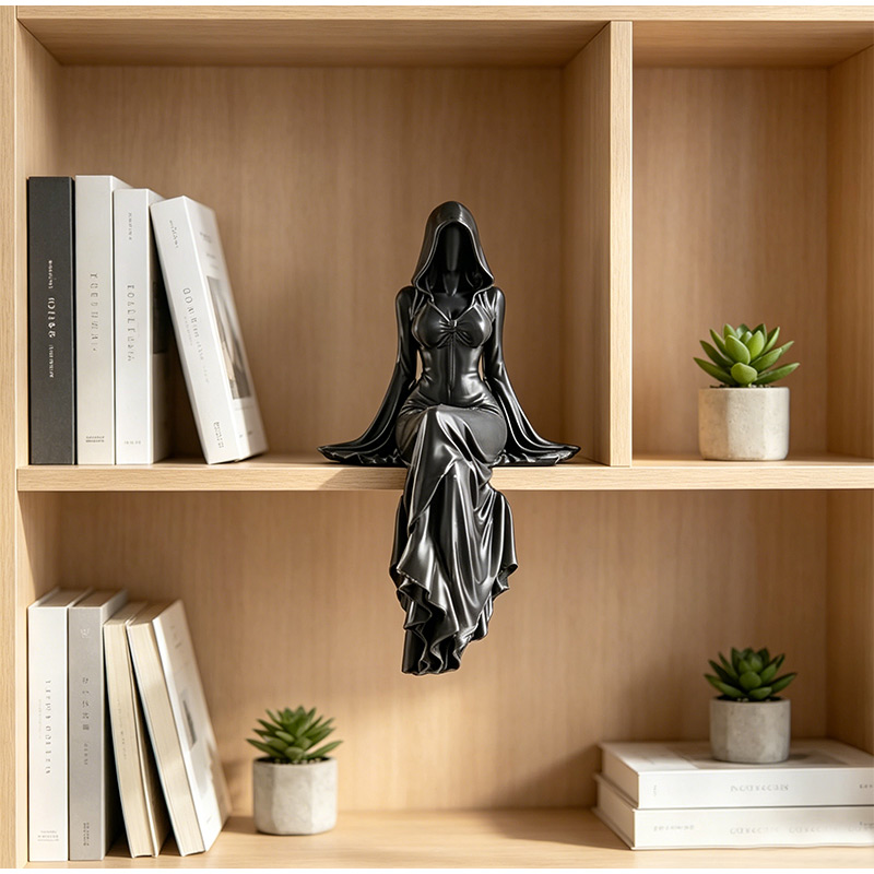 Lady Reaper Sitting Statue 3d  - đánh giá và giá Cubicle Shelf Organizer